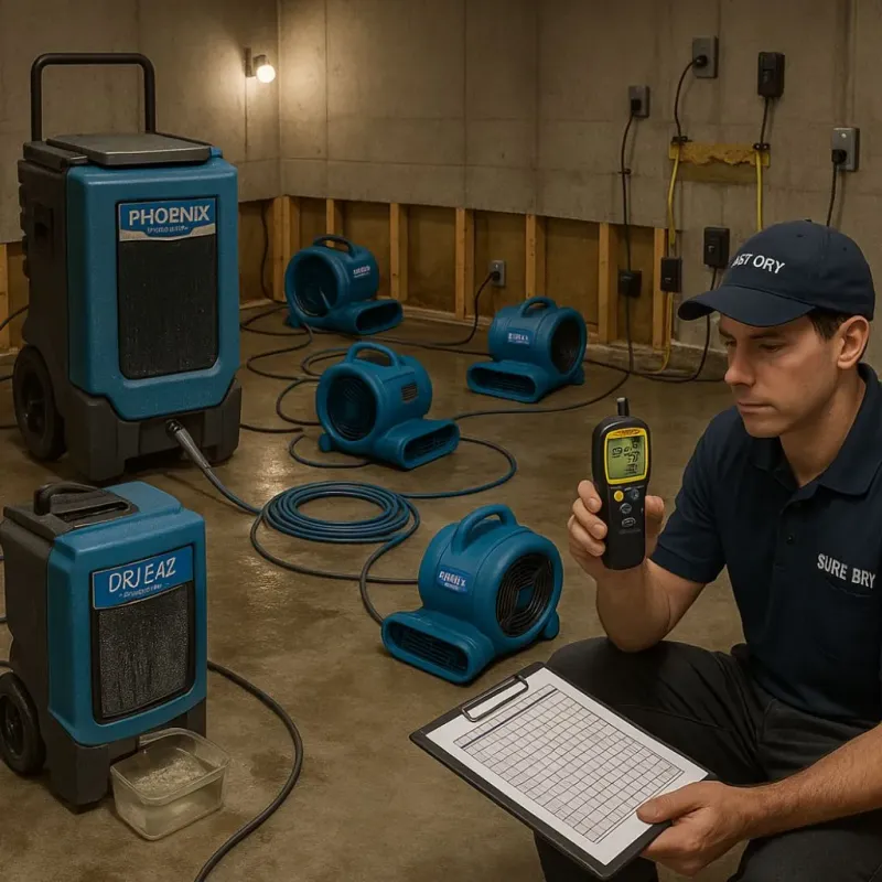 Structural Drying and Dehumidification process in Hull, IA